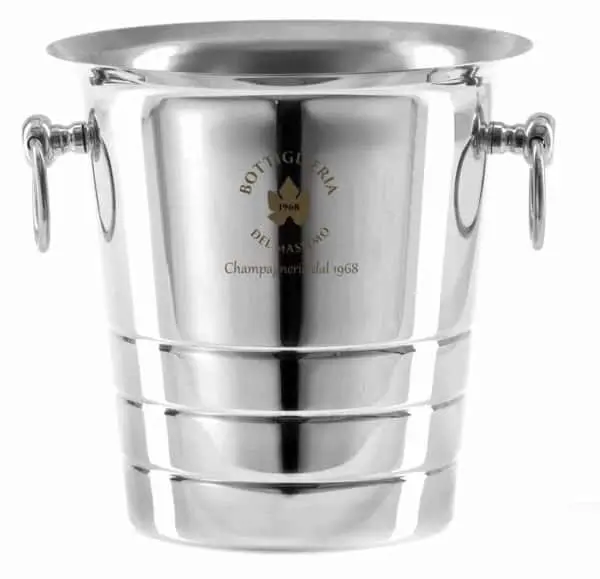 Secchiello Acciaio Inox Logo &Quot;Bottiglieria Del Massimo&Quot;